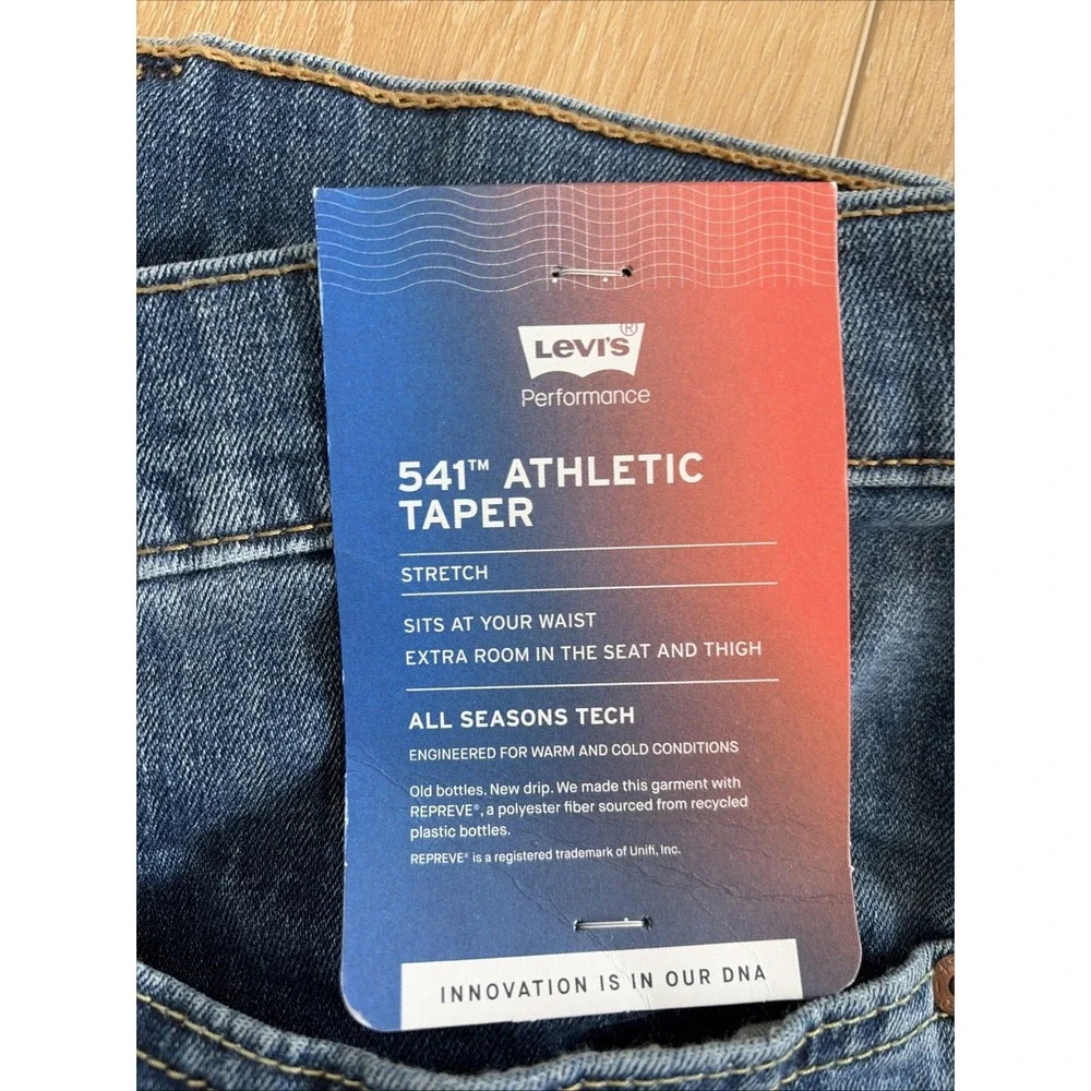 Levis 541 Athletic Fit‎ Tapered Leg Stretch Denim Jeans Men's Size 54 X 32 Big
